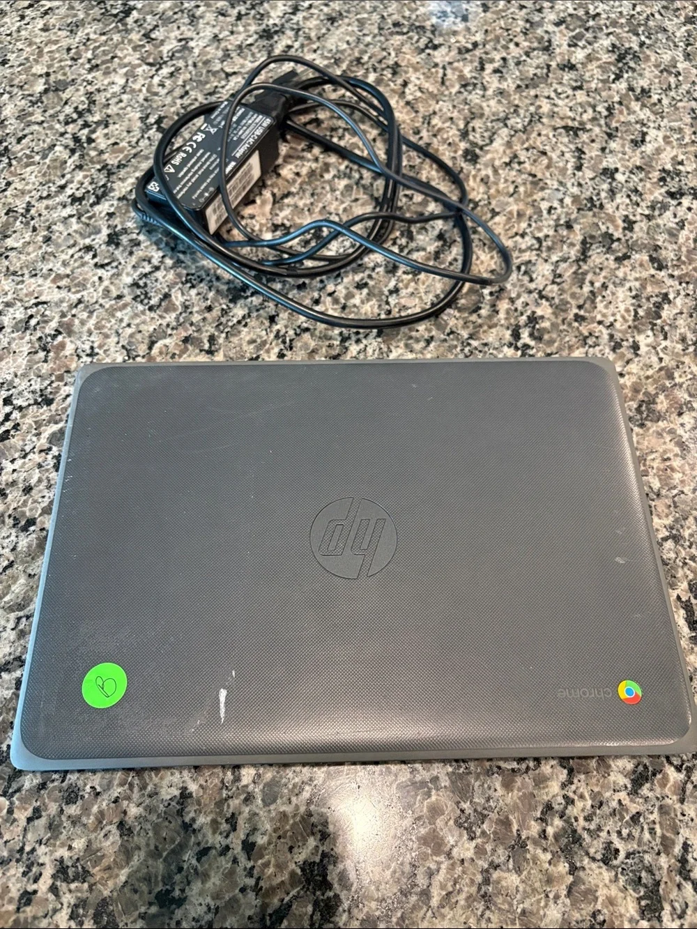 HP Gray Chromebook Laptop with Charger